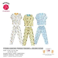 Libby Setelan Piyama Baju Tidur Anak Laki Perempuan / Kancing Pundak / Oblong Anak Besar / Atasan Pa