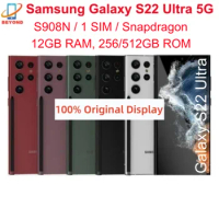 Samsung Galaxy S22 Ultra 5G S908N 6.8" RAM 12GB ROM 256/512GB Snapdragon NFC S Pen Original Unlocked Android Cell Phone