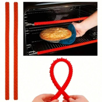 1pc Silicone Oven Rack Protectors Cutable Heat Insulation Strip Oven Anti-Scald Rack Protect Against Burns And Scars