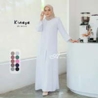 Kinaya Dress - Gamis Kekinian Airflow Cotton Simple Elegant Slim Look Small - Big Jumbo Size Busui F