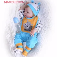 NPK 57 Cm Full Body Silikon Anak Reborn Bayi Boneka Mainan Pangeran Bayi Boneka Wig Rambut Hadiah Ulang Tahun Anak-anak Brinquedos