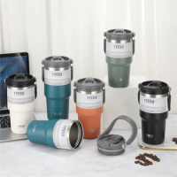 Custom 600ml 900ml 1200ml Tyeso Tumbler Coffee Cup Stainless Steel Vacuum Thermal Insulated Mug Cold Storage Ice Large Capacity