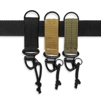 1PC Webbing Strap Belt Hanging Buckle Keychain Outdoor EDC Military Tactical Equipment Nylon Ribbon Buckle Backpack Hook