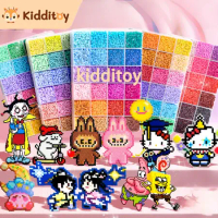 Kidditoy DIY Perler Beads Manik-manik Sekering Kit Mainan 12000 Pcs 3D Kerajinan dengan 24 Warna Cer