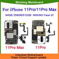 Working Motherboard for iPhone 11 Pro Max 11 Pro 64g 256g 512g Mainboard With Face ID Unlocked Logic Board Cleaned iCloud