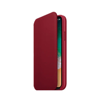 Apple 原廠 iPhone X Leather Folio 皮革雙面夾 (台灣公司貨)-紅色