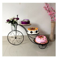 新款歐式創意鐵藝蛋糕架自行車婚慶三層糕點架生日多層甜品展示臺