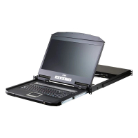 ATEN CL3116NX 16埠18.5吋短深度PS/2和USB VGA單軌液晶螢幕KVM切換器黑色(V164)  