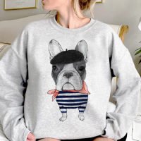 French Bulldog hoodies women streetwear anime aesthetic funny clothes tracksuit women long sleeve top pulls