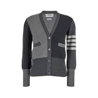 Thom Browne Funmix Crepe 4-Bar Cardigan Grey 40 Grey