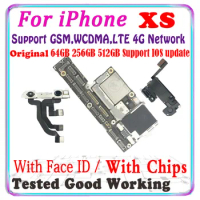 Original Motherboard for iPhone XS 64gb 256gb Mainboard With Face ID Unlocked Logic Board Plate Cleaned iCloud Support Update