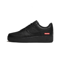 【NIKE 耐吉】Supreme x Nike Air Force 1 黑 聯名款 男鞋 休閒鞋 CU9225-001