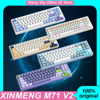 Xinmeng M71 V2 Mechanical Keyboard Aluminium Alloy Wireless Bluetooth 3mode Hot Swap Rgb Customized Gaming Keyboard Laptop Gift