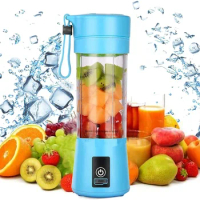 Portable Fruit Juicer Ice Smoothie 6 Blade Mini Home USB Rechargeable Portable Blender