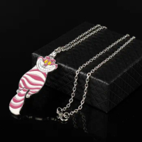 Disney Alice in Wonderland Cheshire Cat Torque Necklace Mad Hatter Action Figure Model Toys Collection Toys Gifts