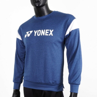 Yonex [11582TR169] 男 長袖 上衣 大學T 運動 羽球 休閒 圓領 柔軟 舒適 靛藍
