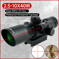 2.5-10x40IR Tactical Rifle Scopes Red-laser Sight Outdoor Hunting Optics Reflex Rifle Scope Sniper Airsoft Air Gun Riflescope