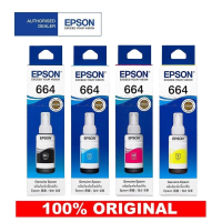 Epson 664 Refill Ink For L120/L210/L360/L385/L1300 - Black/Cyan/Magenta/Yellow (70ml)