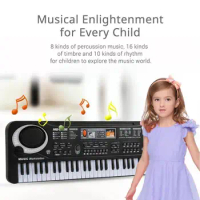 Digital Music Black And White 61 Keys/37 Keys With Smooth Keyboards Electronic Electric With Piano Design Microphone Edge V1I4