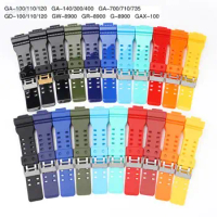 16mm Resin Silicone Watch Band for Casio G-SHOCK GA-100/110/140/200/400/700 GD-100 G-8900 GW-8900 Men Sport Strap Accessories