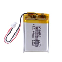 Polymer lithium battery 3.7 V,600 1.0 3p 602535 Replace for Yi Dash Cam Mio MiVue 310 DVR car camera 582535