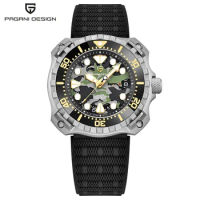 PAGANI DESIGN 2022 New Military Men Mechanical Watch Titanium Fashion Camouflage Skeleton Dial Automatic 200M Sports Diver Watch