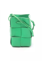 BOTTEGA VENETA Pre-Loved BOTTEGA VENETA cassette mini crossbody Shoulder bag leather green
