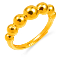 【GJS 金敬順】買一送一黃金戒指亮面滾珠(金重:1.53錢/+-0.03錢)