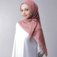 Kerudung Hijab Segi Empat Bahan Voal - Salem Pink - Arum Munik - Ledy Color Muslim Square Wanita N