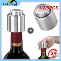 1/2/5PCS Silver Stainless Steel Wine Bottle Stopper Champagne Wine Saver Preserver Pump Kitchen Restaurant Bar Tool Dropshipping
