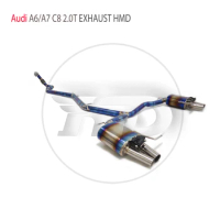 HMD Titanium Alloy Exhaust System is Suitable For Audi A6 A7 3.0T Auto Modification Electronic Valve Catback Pipe
