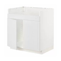 METOD Havsen雙槽水槽底櫃, 白色/stensund 白色, 80x60x80 公分