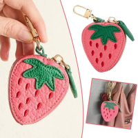 PU Leather Coin Purse Fruit Strawberry Lemon Apple Hanging Mini Cute Bag Multifunction Wallet O1K2