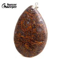 Women Men Fashion Jewelry Pendants Necklaces With Chain Wholesale Natural Leopard Skin Jasper Gem Stone for Jewelry Making BK412