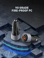 車載 36W 快速充電器 - USB-A 和 USB-C 插孔 最大輸出功率 36W