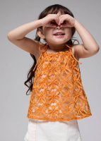 Kids' Lace Trapeze Tie Shoulder Top