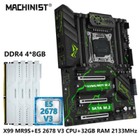 MACHINIST X99 MR9S Motherboard Kit LGA 2011-3 Set Xeon E5 2678 V3 CPU Processador DDR4 4*8GB RAM Memory ATX NVME M.2 ssd usb3.0