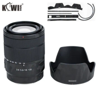 Kiwi Anti-Scratch Lens &amp; Lens Hood Cover Skin Film for Sony E 18-135mm f/3.5-5.6 OSS SEL18135 Lens Shadow Black 3M Sticker