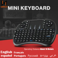 i8 Mini Wireless Keyboard 2.4G Handheld Touch Classic Black French Spanish Russian Air Mouse Game Keyboard for Android TV Box PC