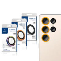 【iMos】Samsung Galaxy S25 Ultra 藍寶石金屬框鏡頭保護貼 - 五顆(鈦合金-橘色)