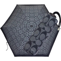 【COACH】黑灰滿版C LOGO尼龍摺疊雨傘