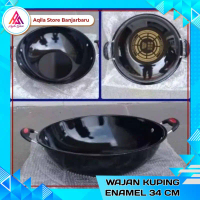 Wajan enamel 34cm / wajan kuping enamel 34cm {Aqila Store Banjarbaru}