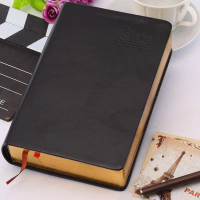 Retro Thick Paper Notebook Notepad PU Shell Waterproof Student Office Stationery Black Book
