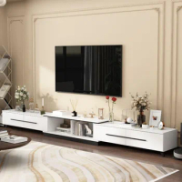 Modern TV Console Cabinet Media Console, Adjustable Length, Contemporary Entertainment Center with Drawers and Legs