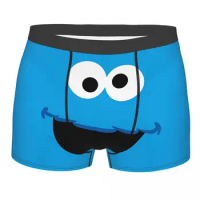 Custom Cookie Monster Face Underwear Men Stretch Sesame Street Boxer Briefs Shorts Panties Soft Underpants For Homme