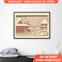 Tranh treo tường, Antique Japanese Woodblock Utagawa Hiroshige - Kinryuzan Temple 1836 Poster, Japan