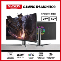 Nvision 27/32 Inch Curved Gaming Monitor 165HZ/180HZ FHD 1Ms Monitor For Computer Laptop PC Monitor