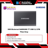 SSD Eksternal SAMSUNG T7 USB 3.2 2TB Titan Gray