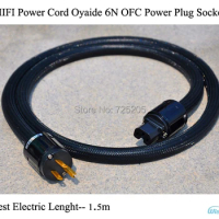 HIFI Power Cord Japan Original Oyaide 6N OFC Power Plug Socket Western Electric 9 Strands Spiral 1.5m Black DIY Free Shipping