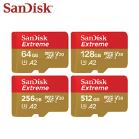 SanDisk Extreme microSDXC UHS-I CARD A2 V30 Memory Card 32GB 64GB 128GB 256GB 512GB Up to 190Mb/s Original Flash TF Card Microsd